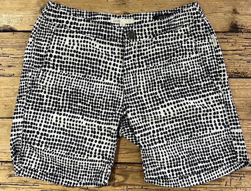 Onia White Black Polka Dot Shorts Size 28
